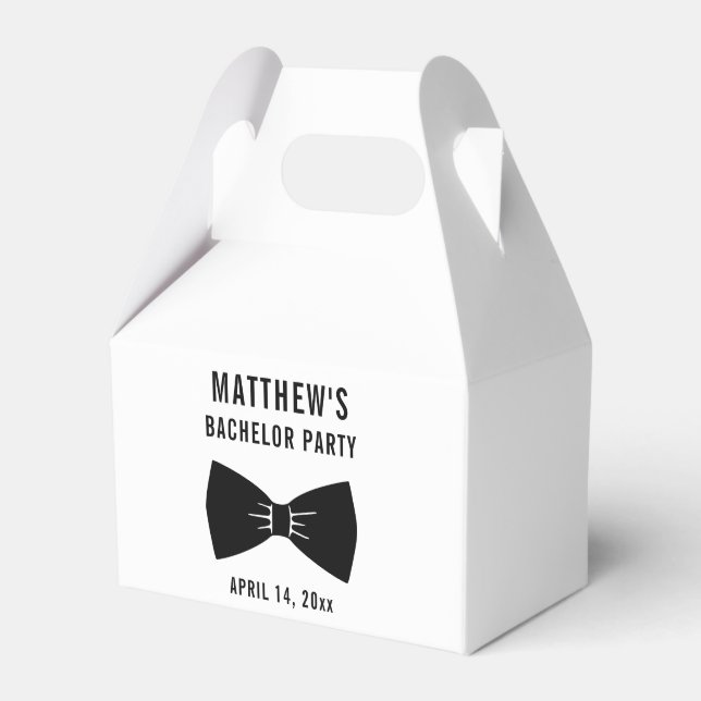 Bachelor Party Tuxedo Bow Tie Wedding Favour Box (Front Side)