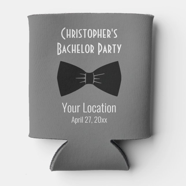 Bachelor Party Tuxedo Bow Tie Wedding Favour Can Cooler (Front)