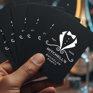 Bachelor Party Tuxedo Suit Bowtie Black Wedding Playing Cards