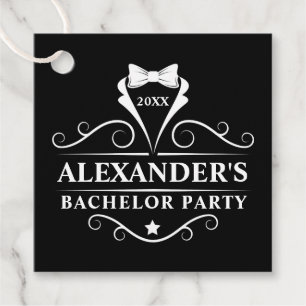 Bachelor Party Tuxedo Tie Black Favour Tags