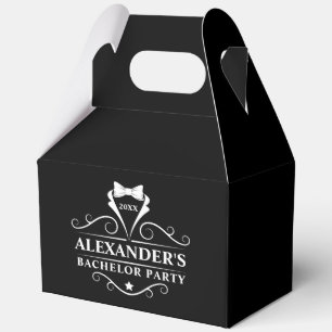 Bachelor Party Tuxedo Tie Black Gable Favour Box