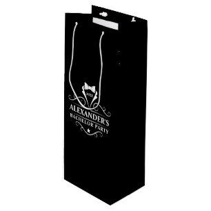 Bachelor Party Tuxedo Tie Black Wine Gift Bag