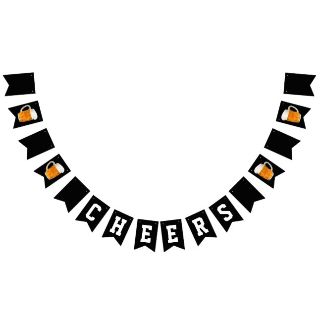 Bachelor Party Wedding Beer Cheers Black Bunting (All)