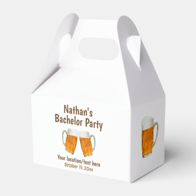 Bachelor Party Wedding Beer Cheers Favour Box (Front Side)