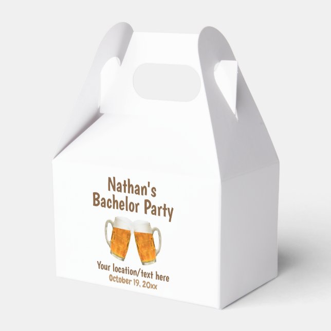 Bachelor Party Wedding Beer Cheers Favour Box (Front Side)