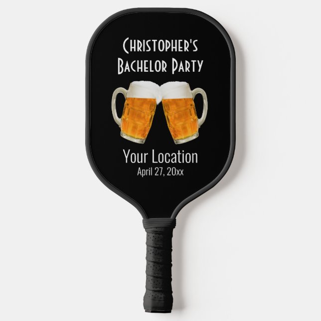 Bachelor Party Wedding Favour Beer Cheers Pickleball Paddle (Back)
