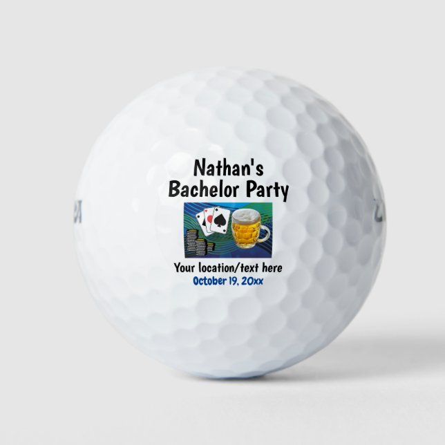 Bachelor Party Wedding Favour Beer Poker Golf Balls (Front)