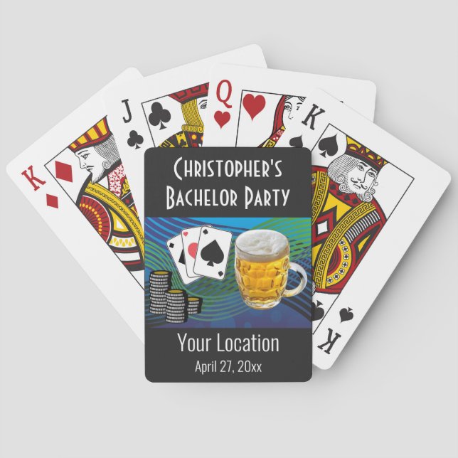 Bachelor Party Wedding Favour Beer Poker Playing Cards (Back)