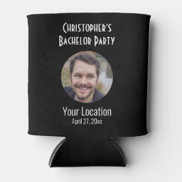 Bachelor Party Wedding Favour Groom Photo Can Cooler