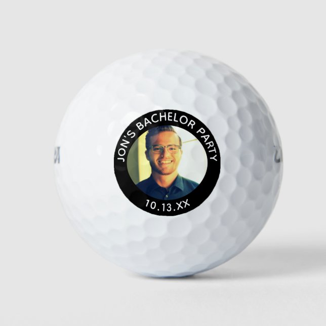 Bachelor Party Wedding Favour Groom Photo Golf Balls (Front)