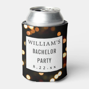 Bachelor Party Wedding Favour Modern Typography Can Cooler