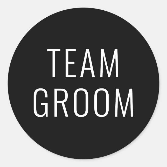 Bachelor Party Wedding Favour Team Groom Classic Round Sticker (Front)