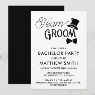 Bachelor Party Wedding Team Groom Invitation