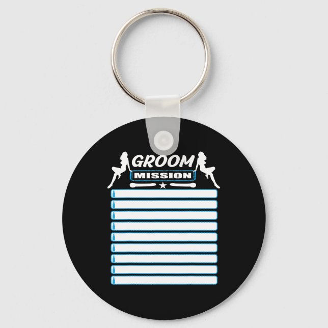 Bachelor Party With Checklist - Tasks For The Groo Key Ring (Front)