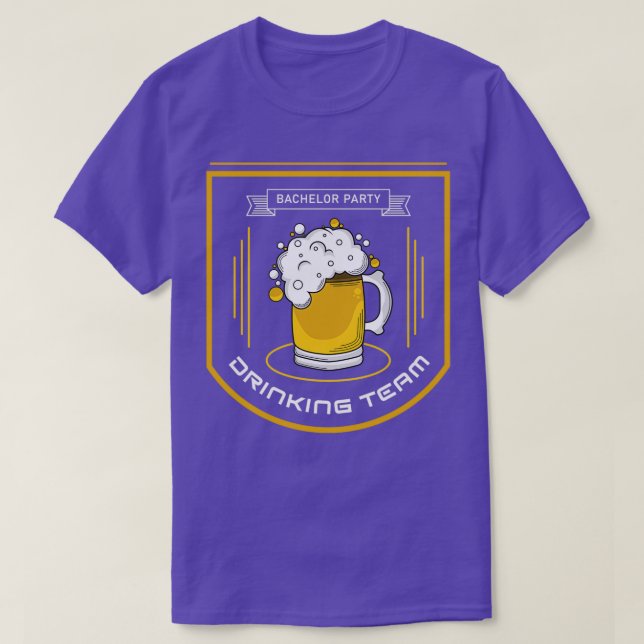 Bachelor party with Glass of Beer T-Shirt (Design Front)