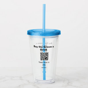 bachelor QR scan to pay groom a drink groomsman Acrylic Tumbler
