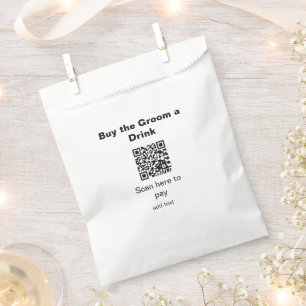 bachelor QR scan to pay groom a drink groomsman Favour Bags