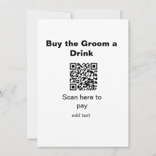 bachelor QR scan to pay groom a drink groomsman Invitation