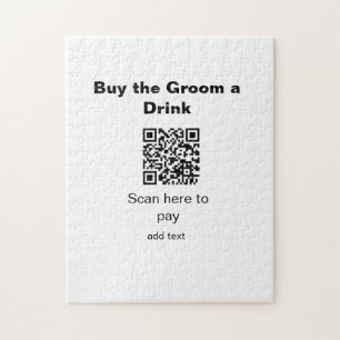 bachelor QR scan to pay groom a drink groomsman Jigsaw Puzzle