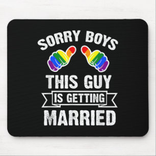 Bachelor Shirt Party Lgbt Gay Pride Groom Bride Mouse Mat