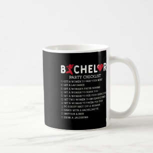 Bachelor Supplies Party Checklist Groom Groomsmen  Coffee Mug