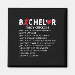 Bachelor Supplies Party Checklist Groom Groomsmen Magnet