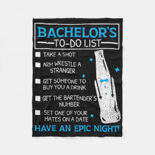 Bachelor To Do List Groom Bride Party Funny Bachel Fleece Blanket