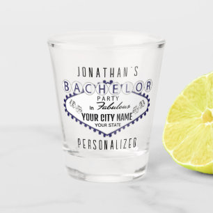 Bachelor - Vegas Style -Dark Blue Shot Glass