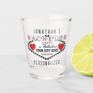 Bachelor - Vegas Style - Red  Shot Glass