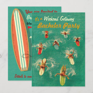 Bachelor Weekend Getaway Party Invitations
