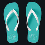 Bachelore party big day getaway teal destination flip flops<br><div class="desc">It's a Big Day Getaway bachelorette party! And everyone needs matching accessories like these adorable personalised teal flip flops. Perfect for a girls weekend at the beach, a trip to Vegas, a wine weekend, a spa getaway and more destination celebrations, these coral pink sandals coordinate with the entire Lea Delaveris...</div>