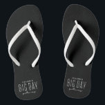 Bachelore party getaway weekend black white favour flip flops<br><div class="desc">It's a Big Day Getaway bachelorette party! And everyone needs matching accessories like these adorable personalised black and white flip flops. Perfect for a girls weekend at the beach, a trip to Vegas, a wine weekend, a spa getaway and more destination celebrations, these coral pink sandals coordinate with the entire...</div>