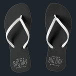 Bachelore party getaway weekend black white favour flip flops<br><div class="desc">It's a Big Day Getaway bachelorette party! And everyone needs matching accessories like these adorable personalised black and white flip flops. Perfect for a girls weekend at the beach, a trip to Vegas, a wine weekend, a spa getaway and more destination celebrations, these coral pink sandals coordinate with the entire...</div>