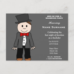 bacheloret party,stag party,groom shower.... invitation postcard