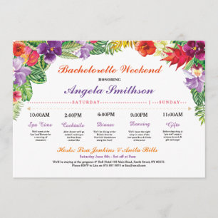 Bachelorette Aloha Bridal Shower Itinerary Plan Programme