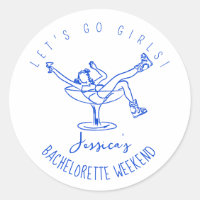 Bachelorette apres ski scribble hand drawn retro