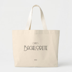 Bachelorette Art Deco Text Bridesmaid  Large Tote Bag