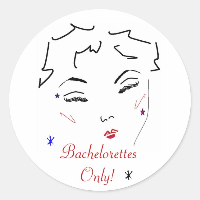 Bachelorette Bash Classic Round Sticker (Front)