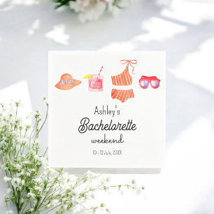 Bachelorette Beach Bikini Weekend Paper Napkin