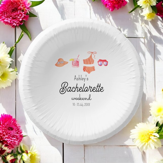 Bachelorette Beach Bikini Weekend  Paper Plate (Creator Uploaded)