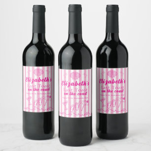 Bachelorette Beach Party Last Toast On the Coast Wine Label