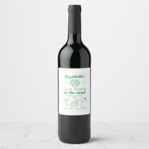 Bachelorette Beach Party Last Toast On the Coast Wine Label