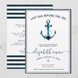Bachelorette Beach Weekend Bridal Bash Invitation