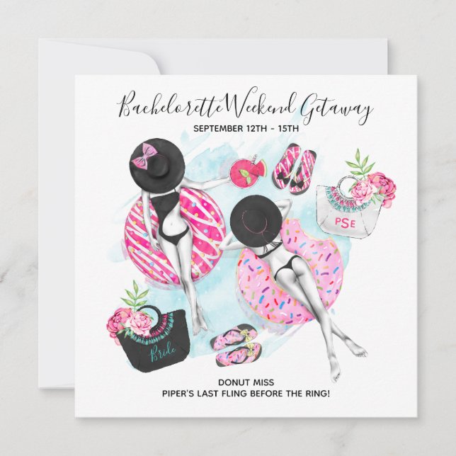 Bachelorette Beach Weekend Getaway Invitation (Front)