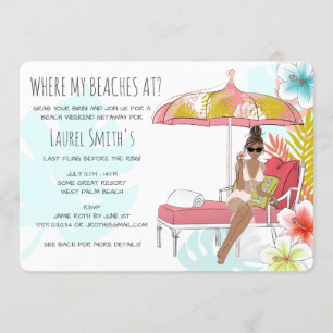 Bachelorette Beach Weekend Getaway Invitation