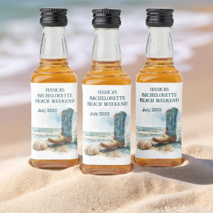 Bachelorette Beach Weekend Liquor Bottle Label