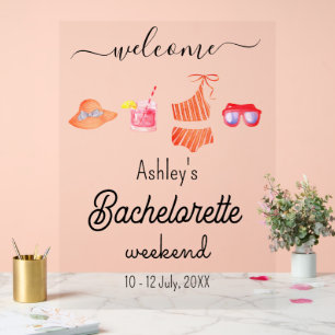Bachelorette Beach Weekend Party  Acrylic Sign