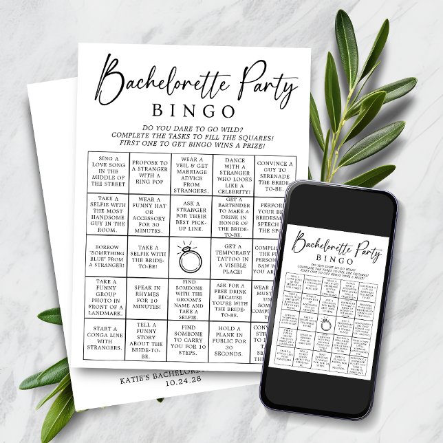 Bachelorette Bingo Party Game Card (Bachelorette Bingo Party Game Card. Do you dare?)