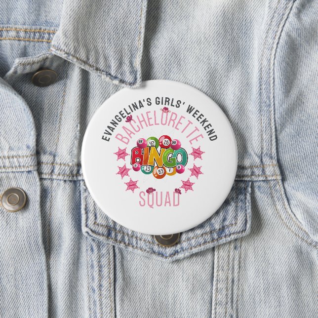 BACHELORETTE BINGO SQUAD Custom Western Coquette 10 Cm Round Badge (In Situ)