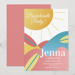 Bachelorette Bridal Shower Beach Surfing Invitation